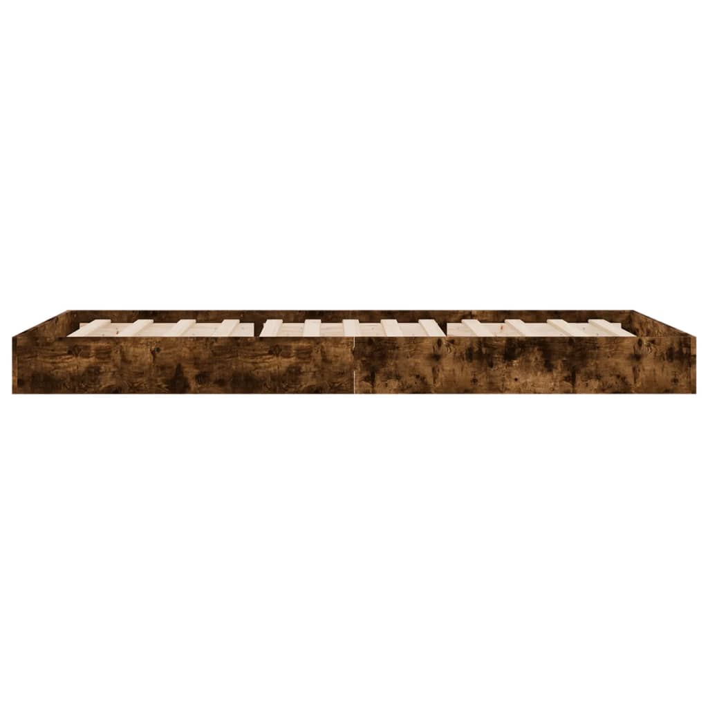 füstös tölgy színű szerelt fa ágykeret matrac nélkül 75x190 cm