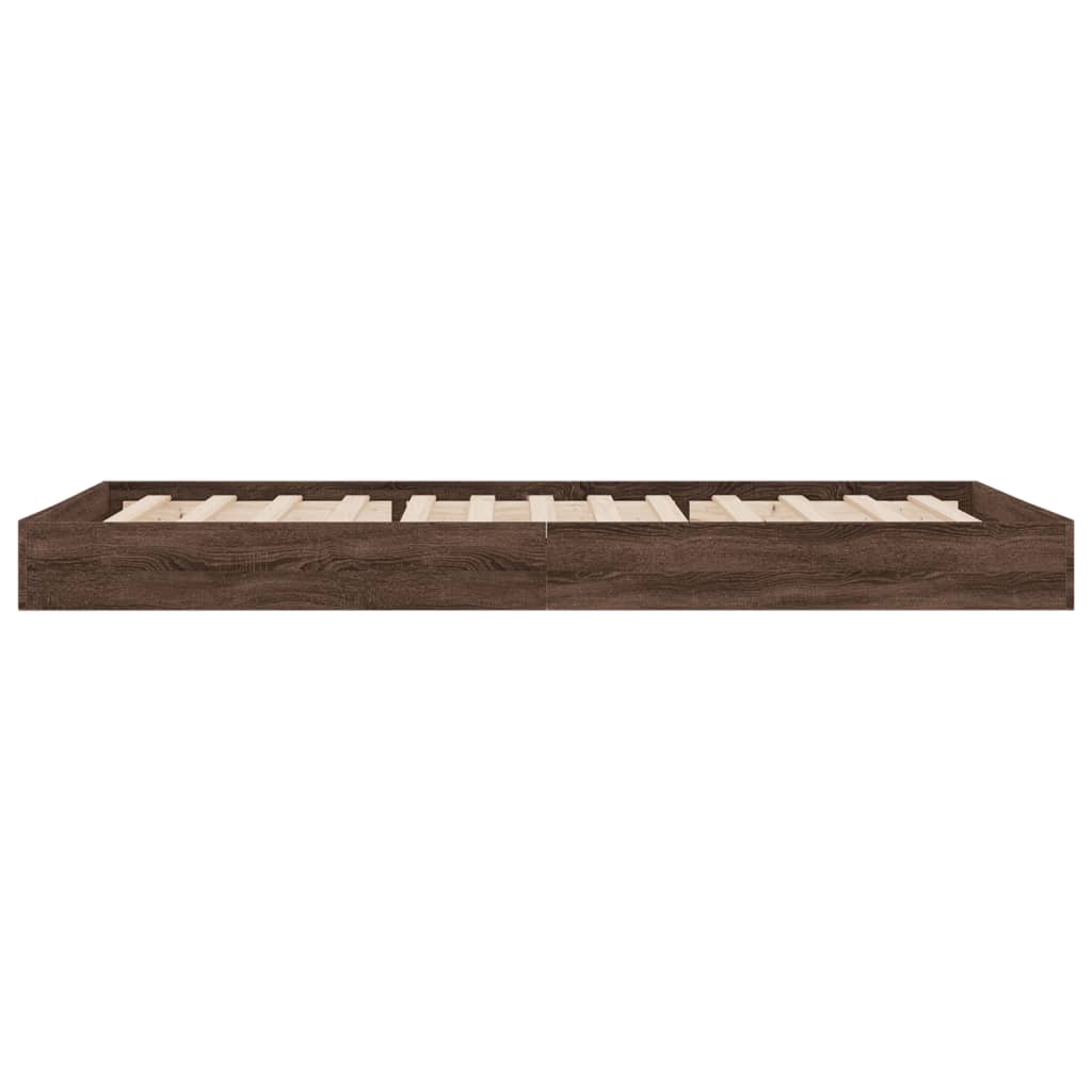 barna tölgy színű szerelt fa ágykeret matrac nélkül 75x190 cm