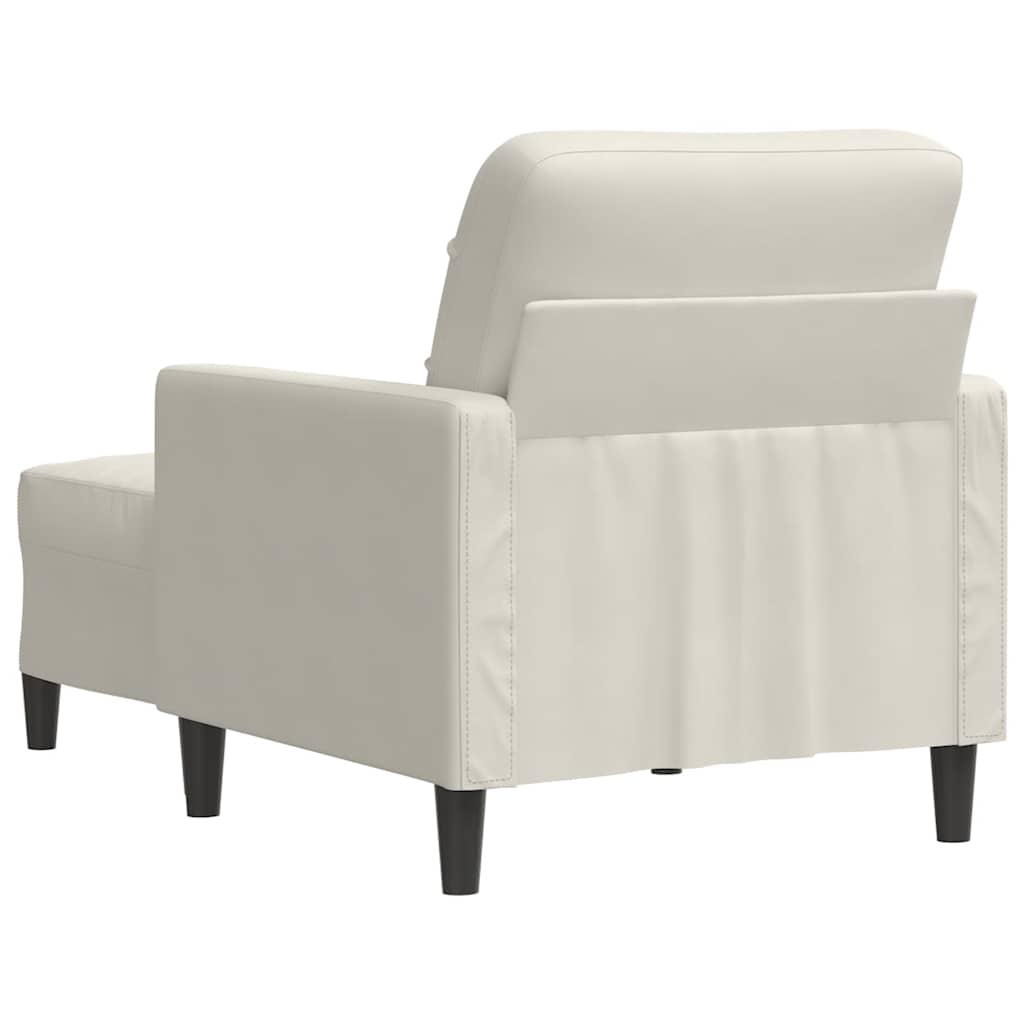krémszínű bársony kanapéfotel lábtartóval 60 cm