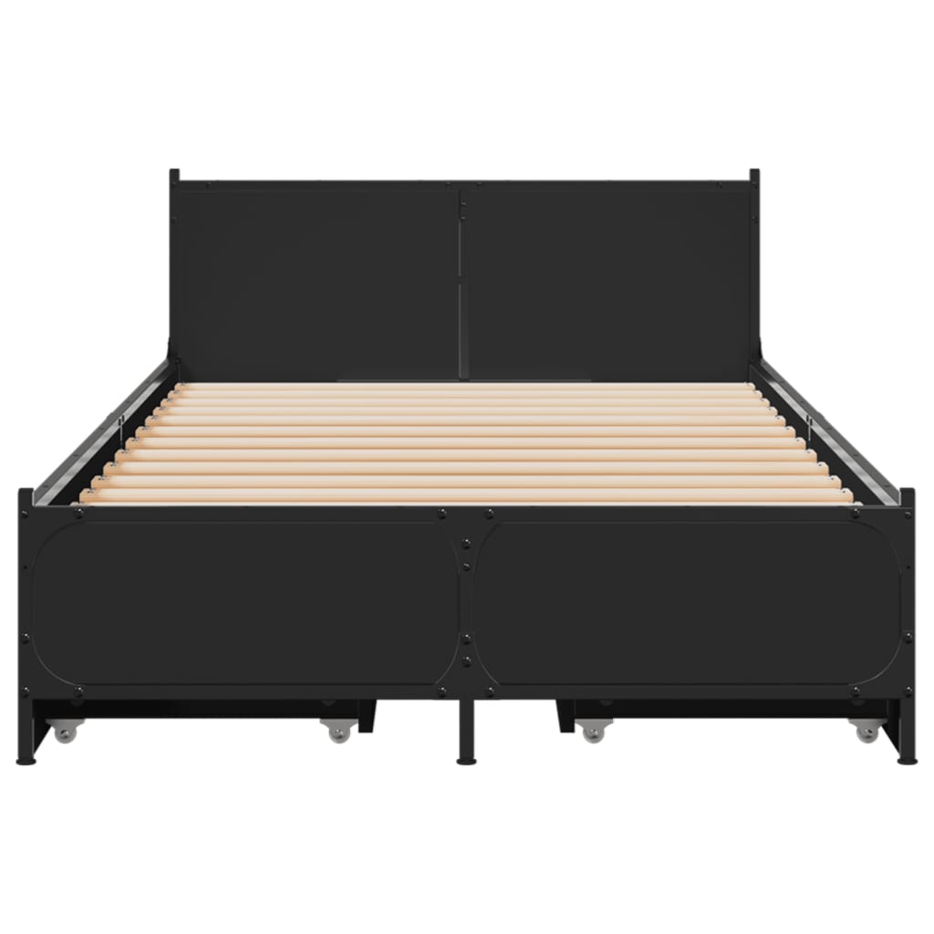 fekete szerelt fa ágykeret 90 x 200 cm