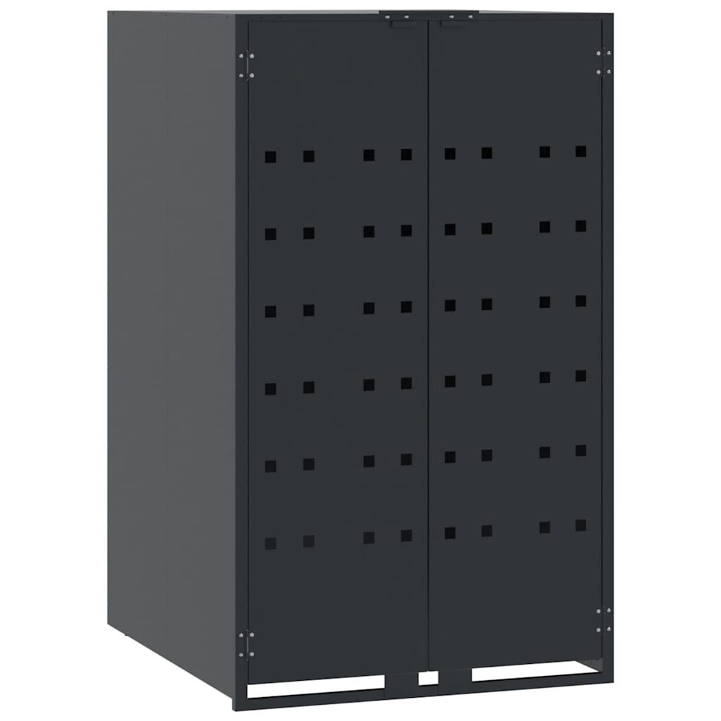 antracit acél kerekes tároló 3 szemeteskukához 207x79x117 cm