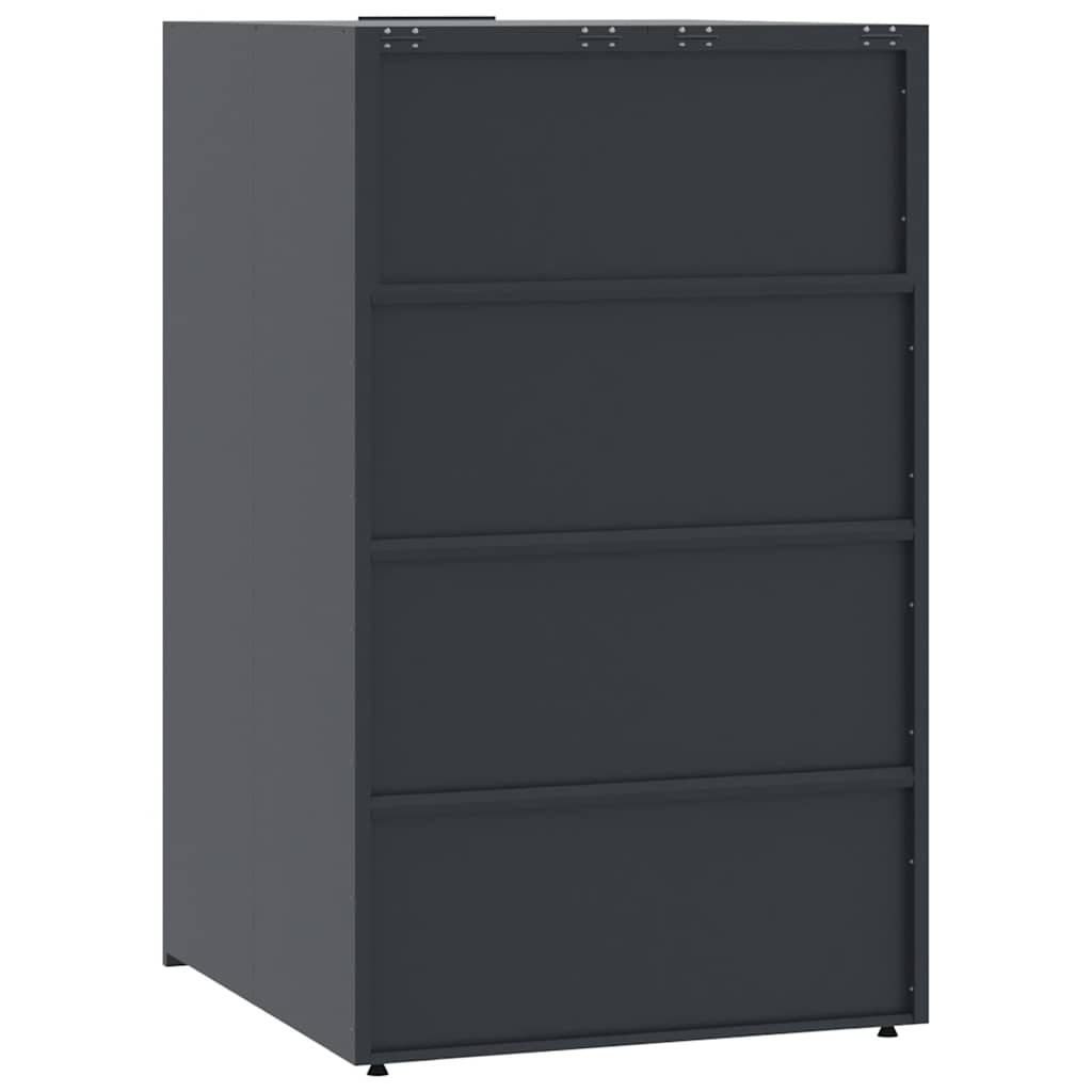 antracit acél tároló 4 szemeteskukához 276 x 79 x 117 cm