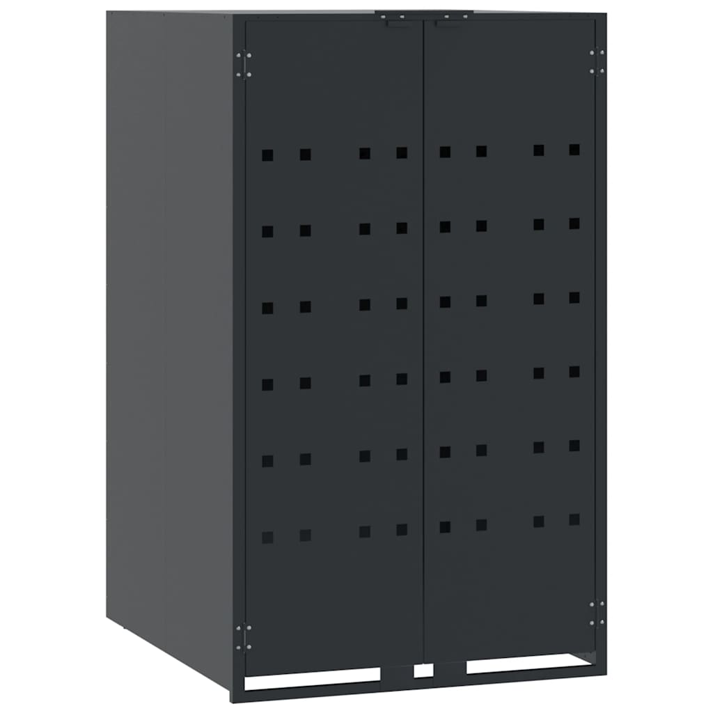 antracit acél kerekes tároló 5 szemeteskukához 345x79x117 cm