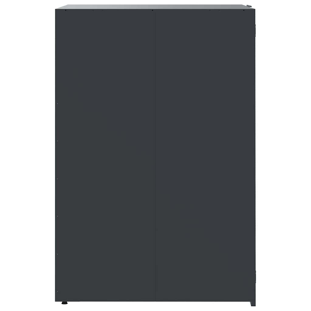 antracit acél kerekes tároló 5 szemeteskukához 345x79x117 cm