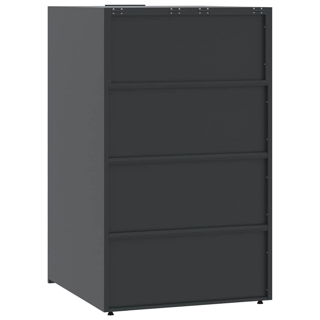 antracit acél kerekes tároló 5 szemeteskukához 345x79x117 cm
