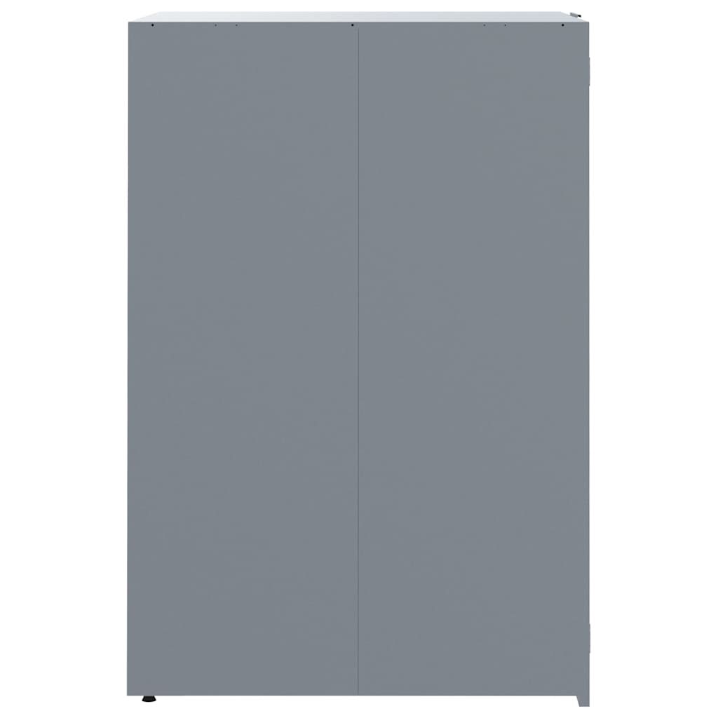 szürke acél kerekes tároló 5 szemeteskukához 345 x 79 x 117 cm