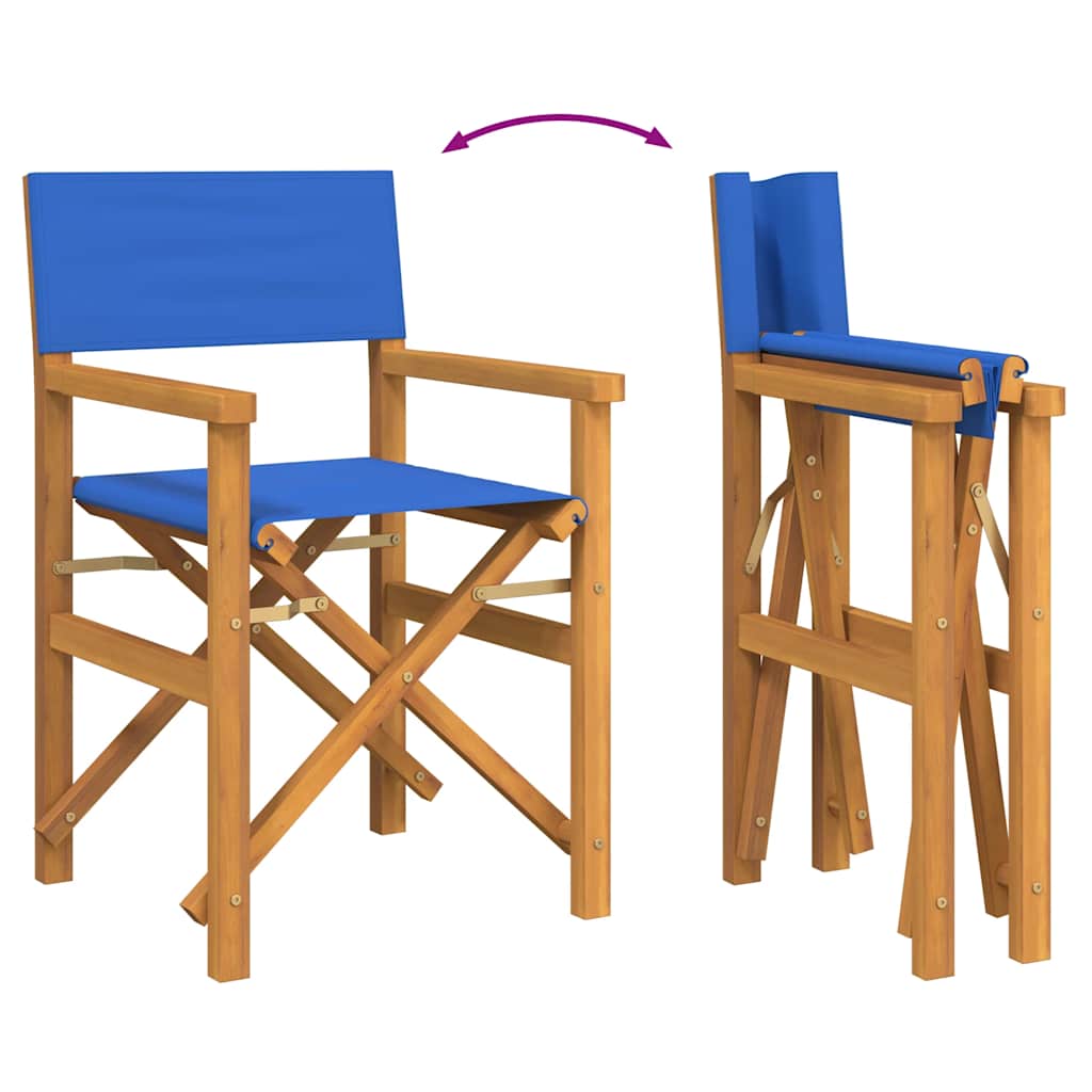 Összecsukható rendezői szék Kék tömörfa teak