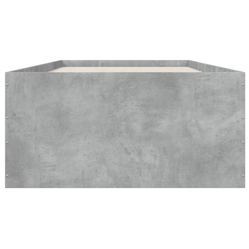 betonszürke szerelt fa ágykeret 100 x 200 cm