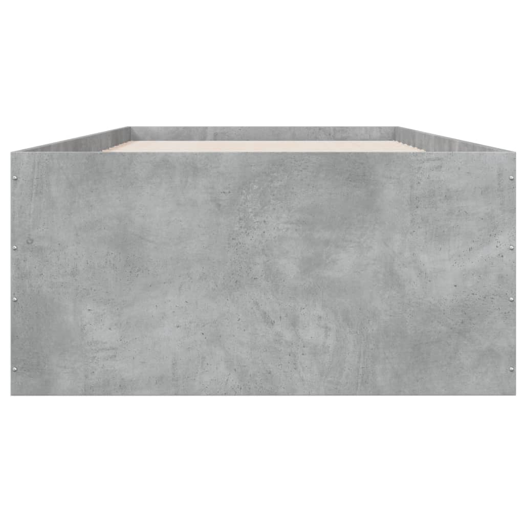 betonszürke szerelt fa ágykeret 90 x 190 cm