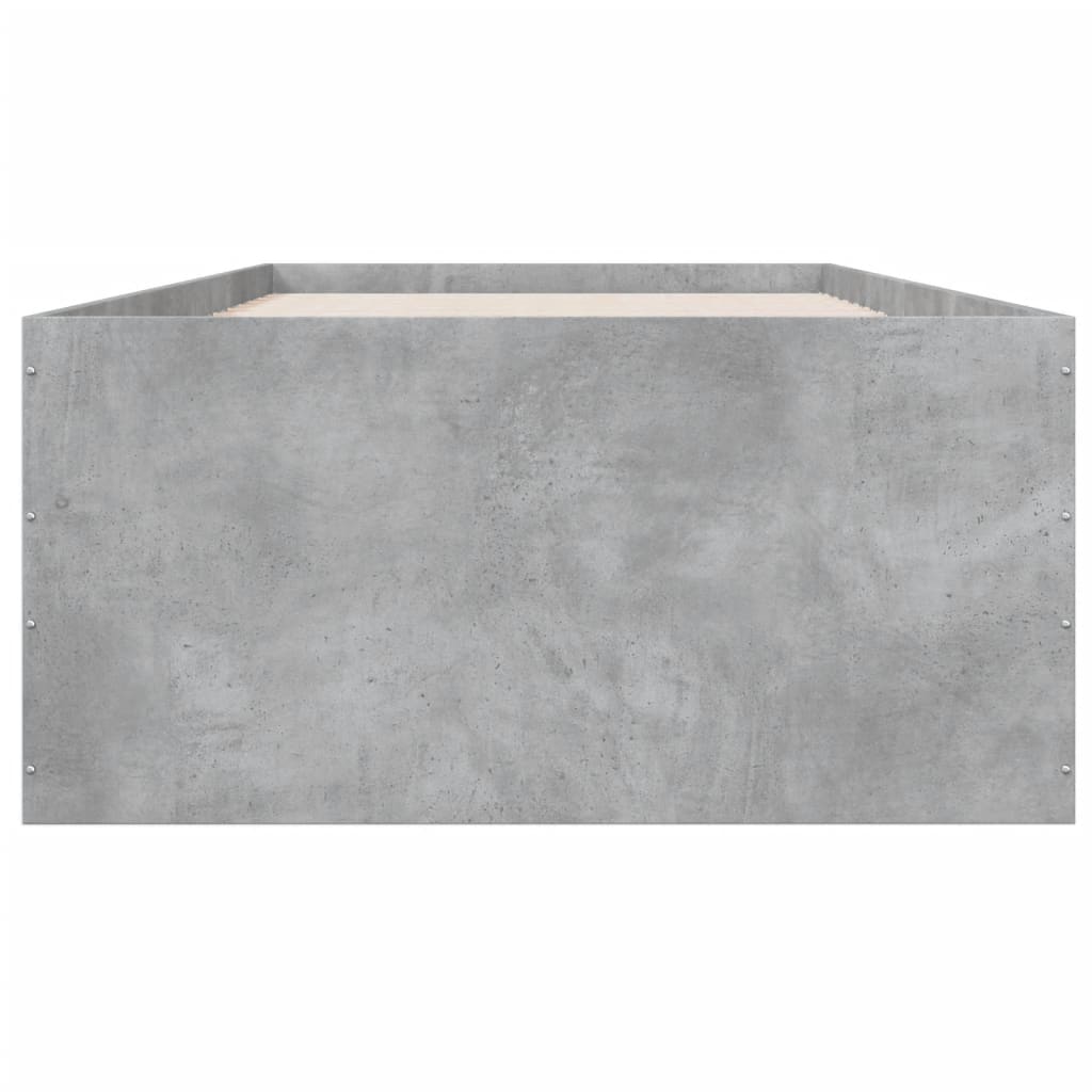 betonszürke szerelt fa ágykeret 75 x 190 cm