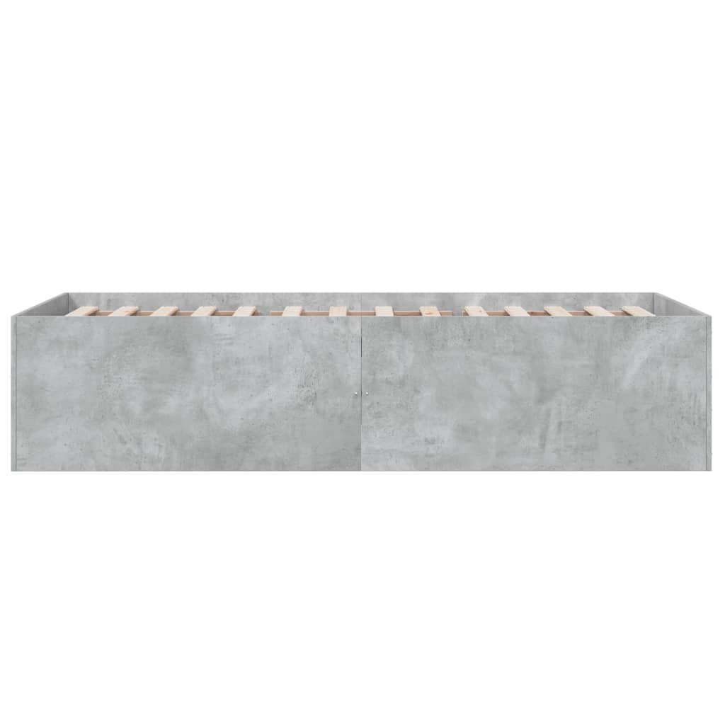 betonszürke szerelt fa ágykeret 75 x 190 cm
