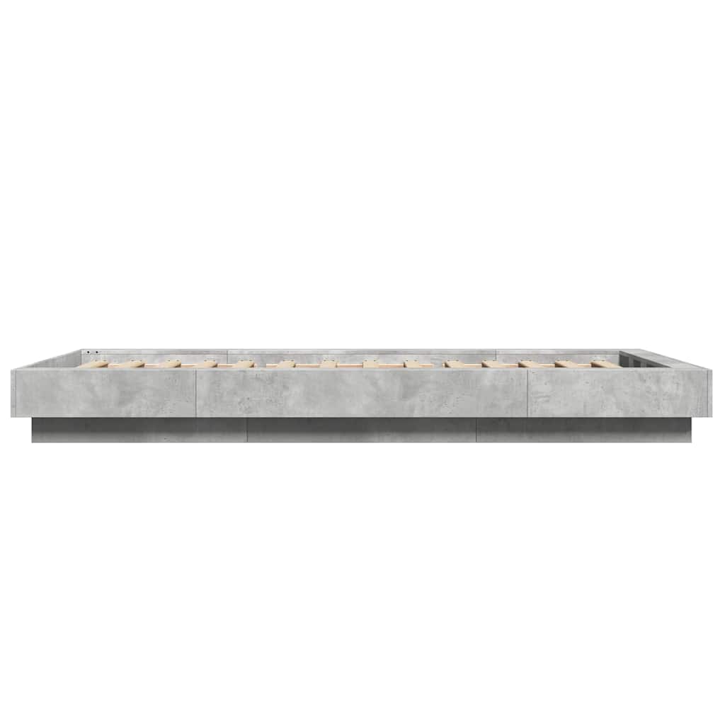 betonszürke szerelt fa ágykeret 100 x 200 cm