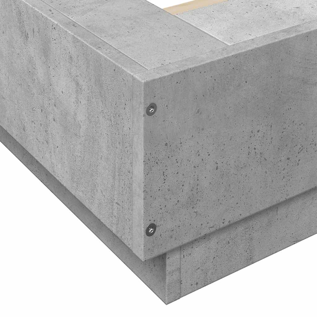 betonszürke szerelt fa ágykeret 100 x 200 cm