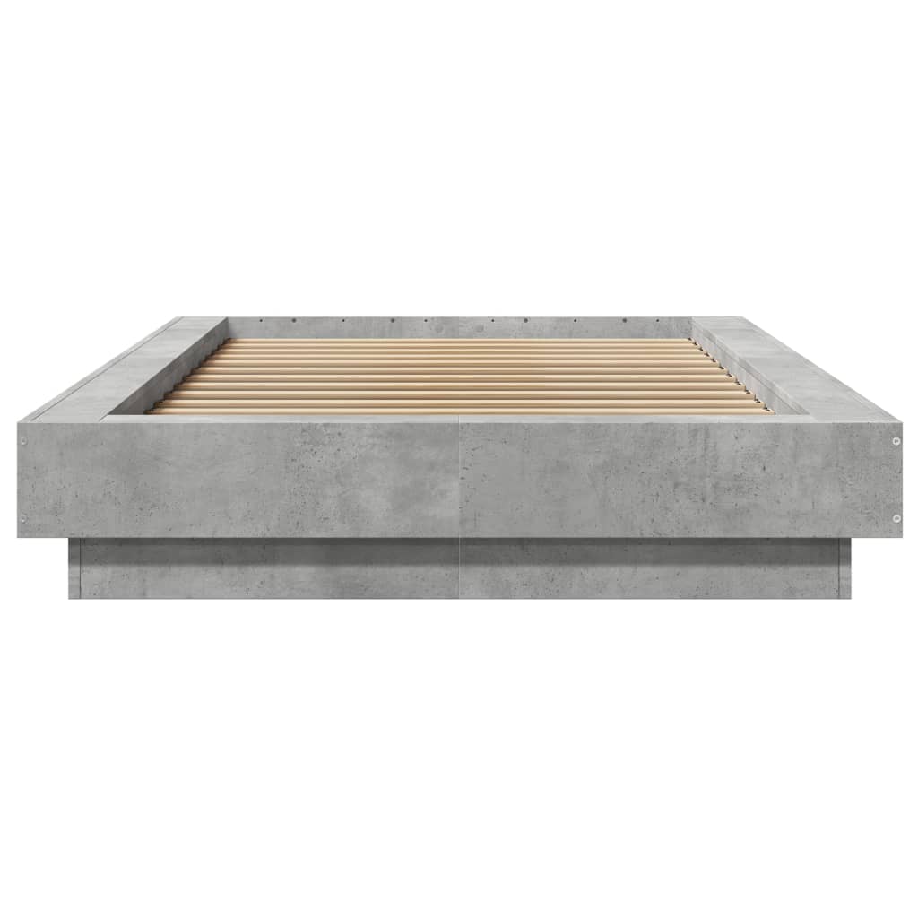 betonszürke szerelt fa ágykeret 90 x 200 cm