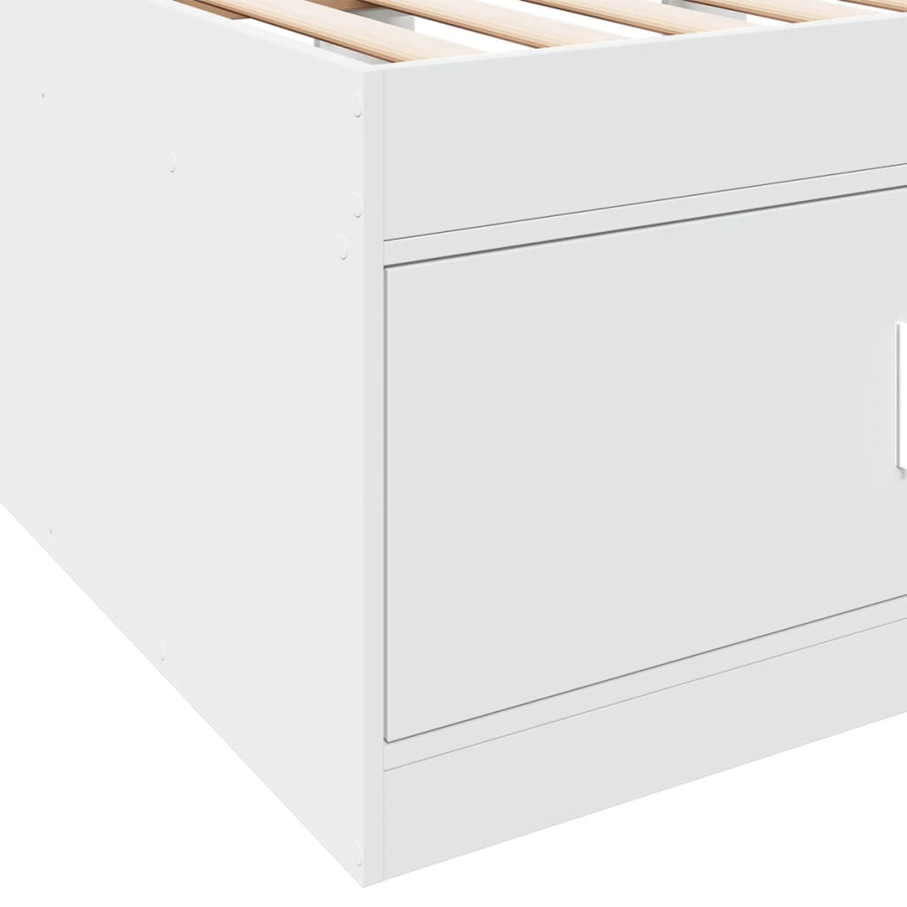 fehér kanapéágy fiókkal matrac nélkül 100x200 cm