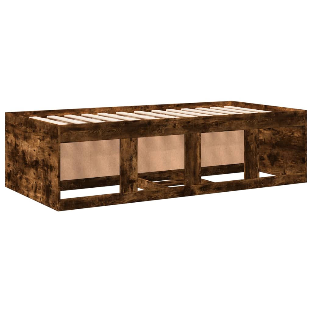 füstös tölgy kanapéágy fiókkal matrac nélkül 100x200 cm