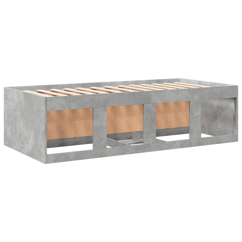 betonszürke kanapéágy fiókkal matrac nélkül 90x190 cm