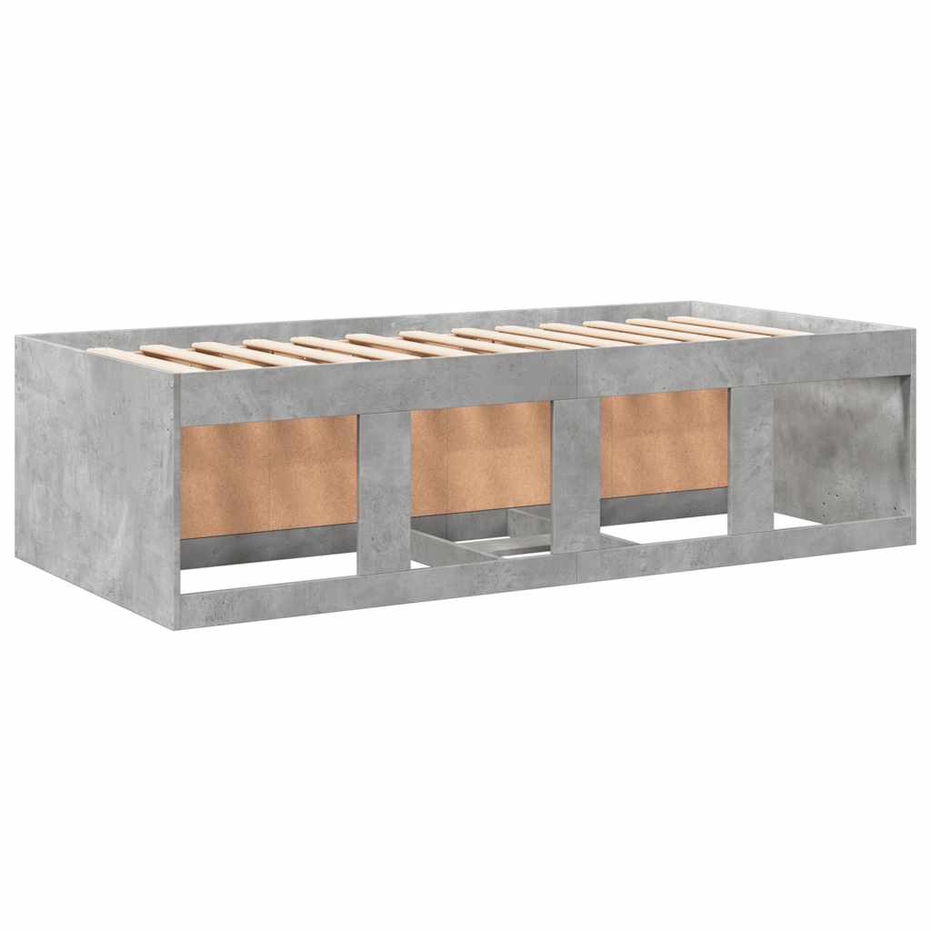 betonszürke kanapéágy fiókkal matrac nélkül 75x190 cm