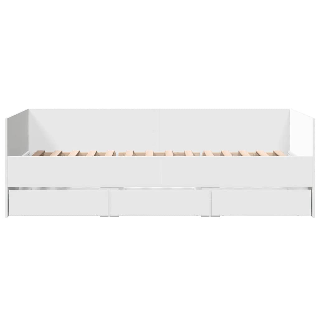 fehér kanapéágy fiókkal matrac nélkül 100x200 cm