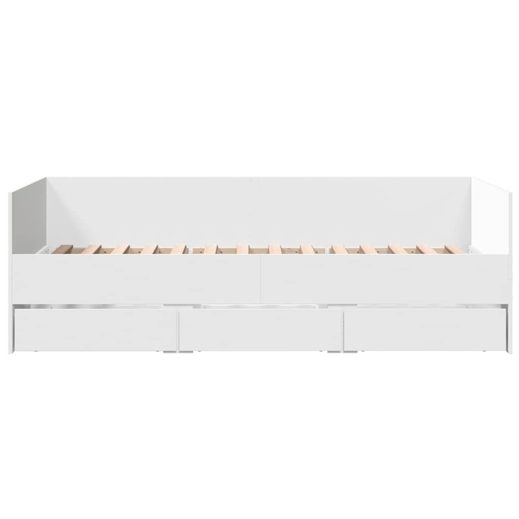 fehér kanapéágy fiókkal matrac nélkül 90x200 cm