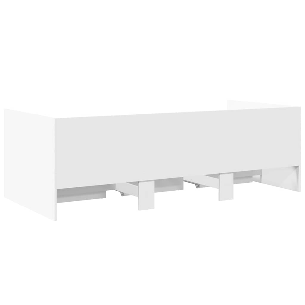 fehér kanapéágy fiókkal matrac nélkül 90x200 cm