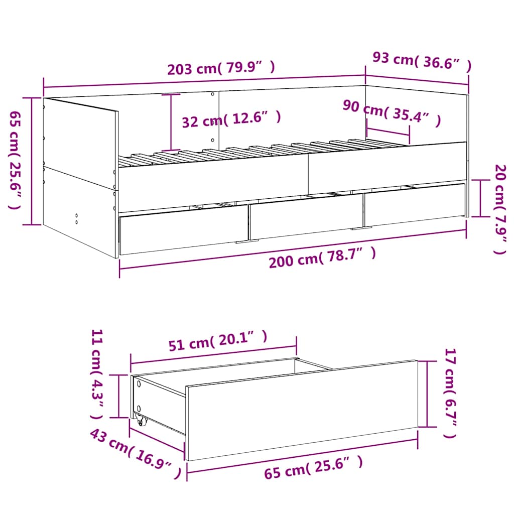 fehér kanapéágy fiókkal matrac nélkül 90x200 cm