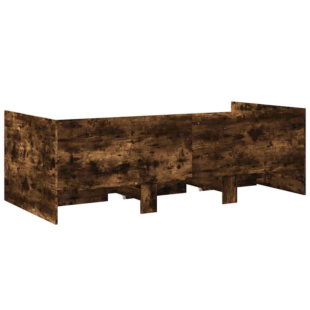 füstös tölgy kanapéágy fiókkal matrac nélkül 90x190 cm