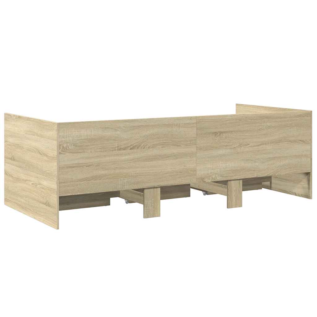 sonoma tölgy kanapéágy fiókkal matrac nélkül 75x190 cm
