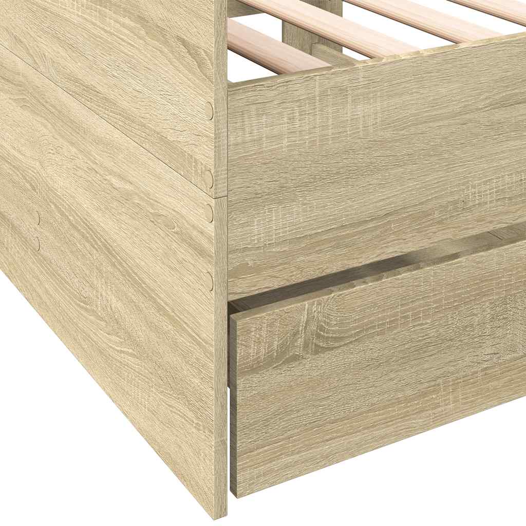 sonoma tölgy kanapéágy fiókkal matrac nélkül 75x190 cm