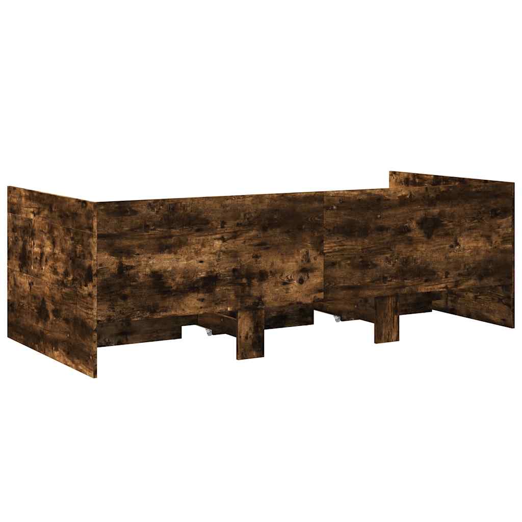 füstös tölgy kanapéágy fiókkal matrac nélkül 75x190 cm