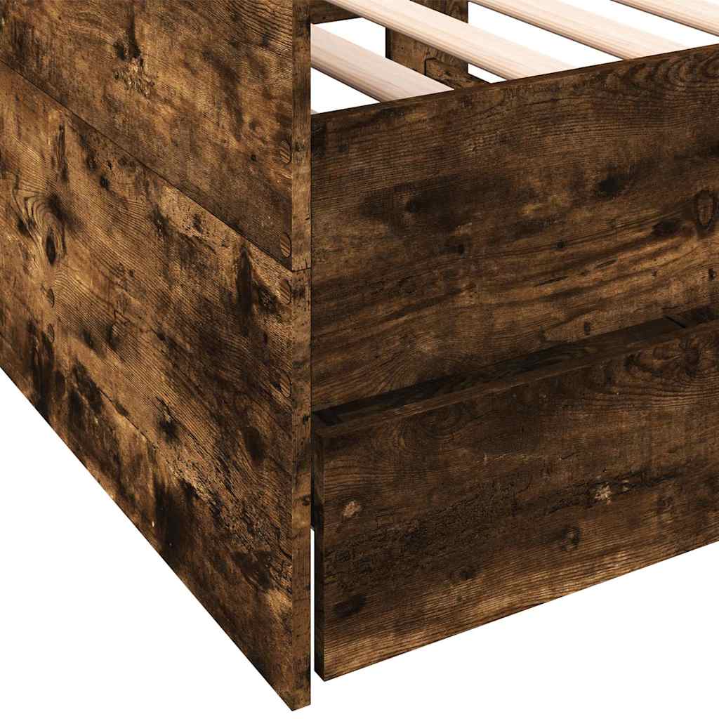 füstös tölgy kanapéágy fiókkal matrac nélkül 75x190 cm