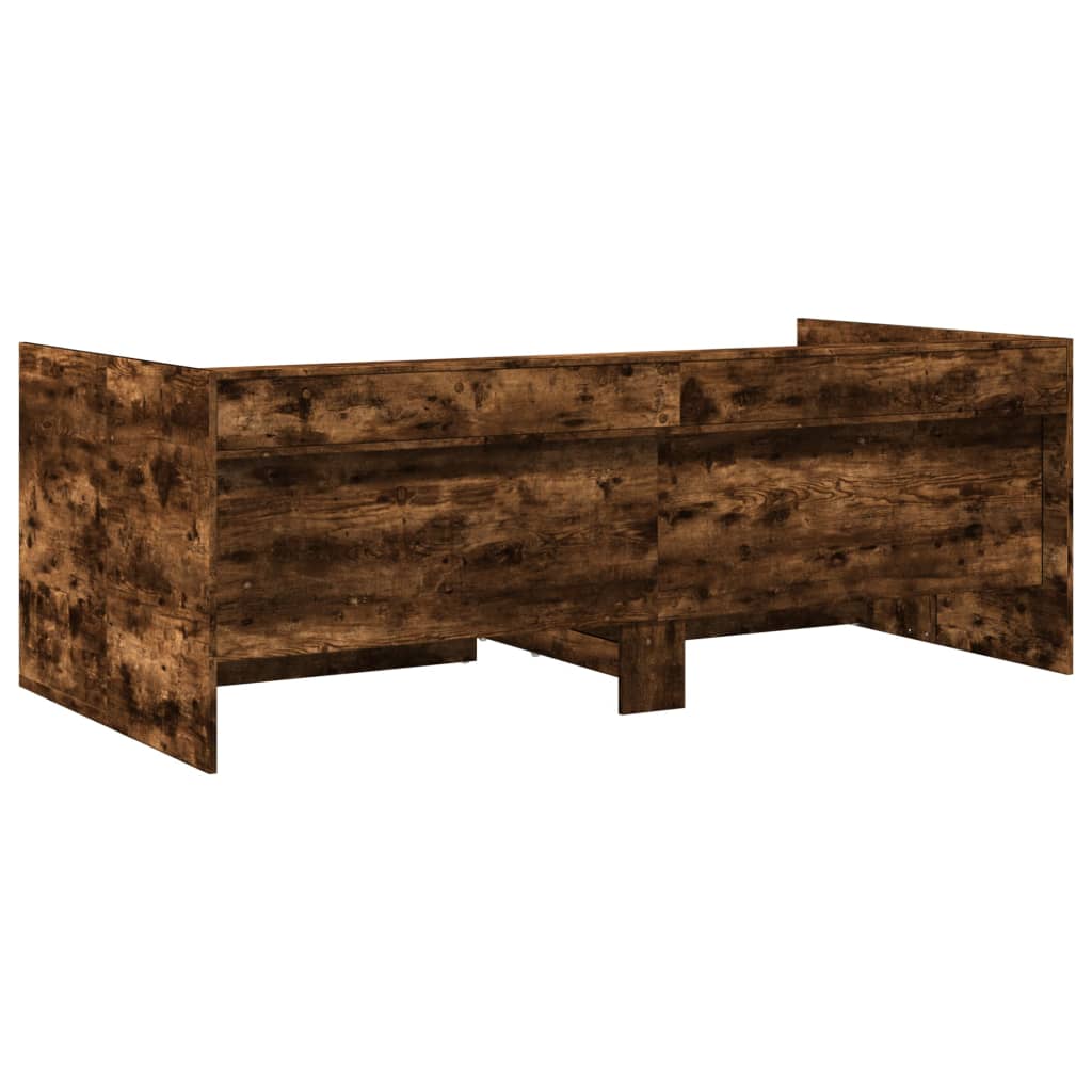 füstös tölgy kanapéágy fiókkal matrac nélkül 90x200 cm