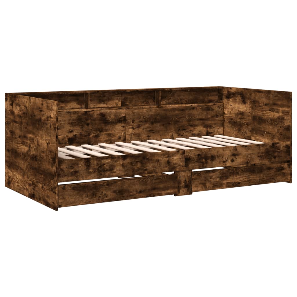 füstös tölgy kanapéágy fiókkal matrac nélkül 75x190 cm