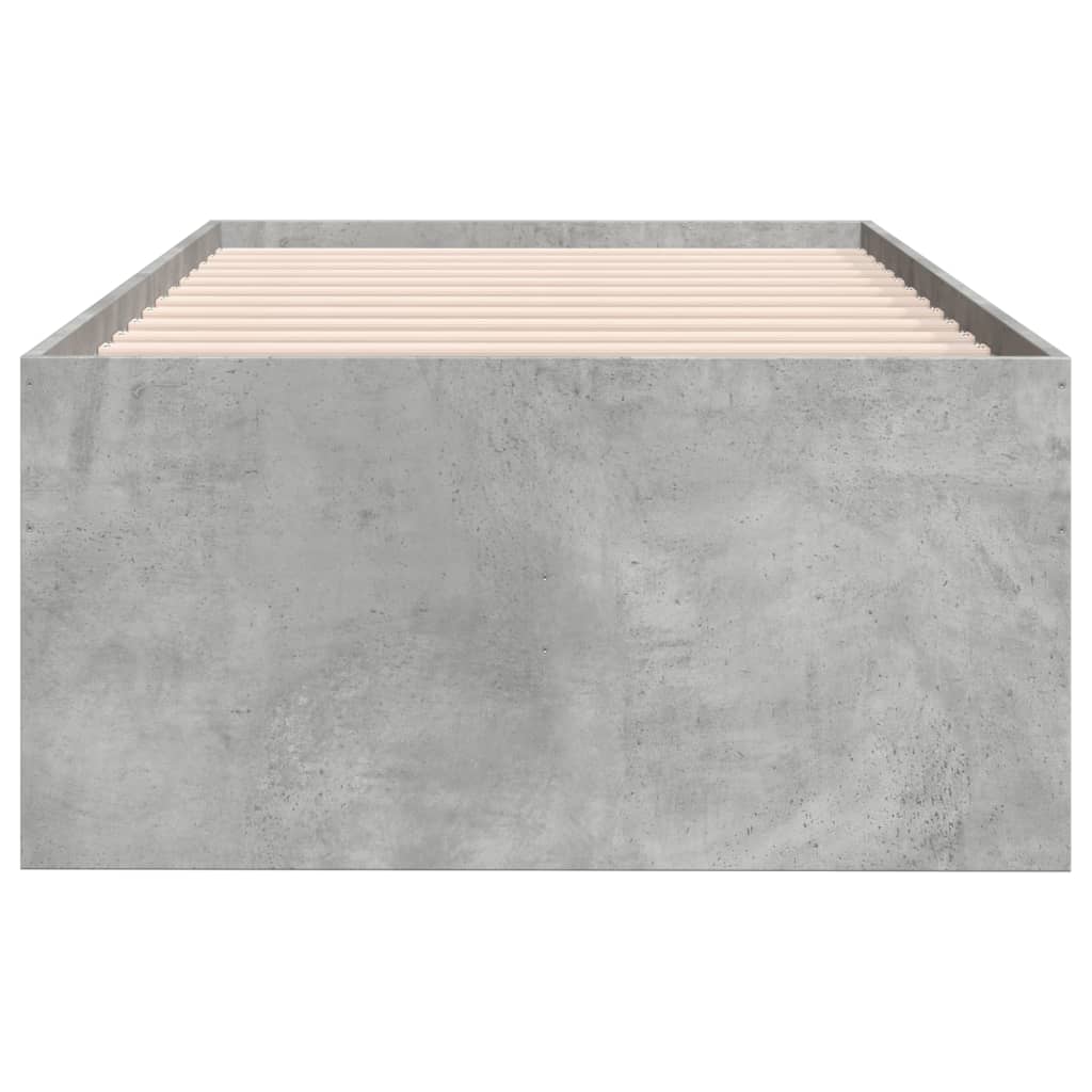 betonszürke kanapéágy fiókkal matrac nélkül 100x200 cm