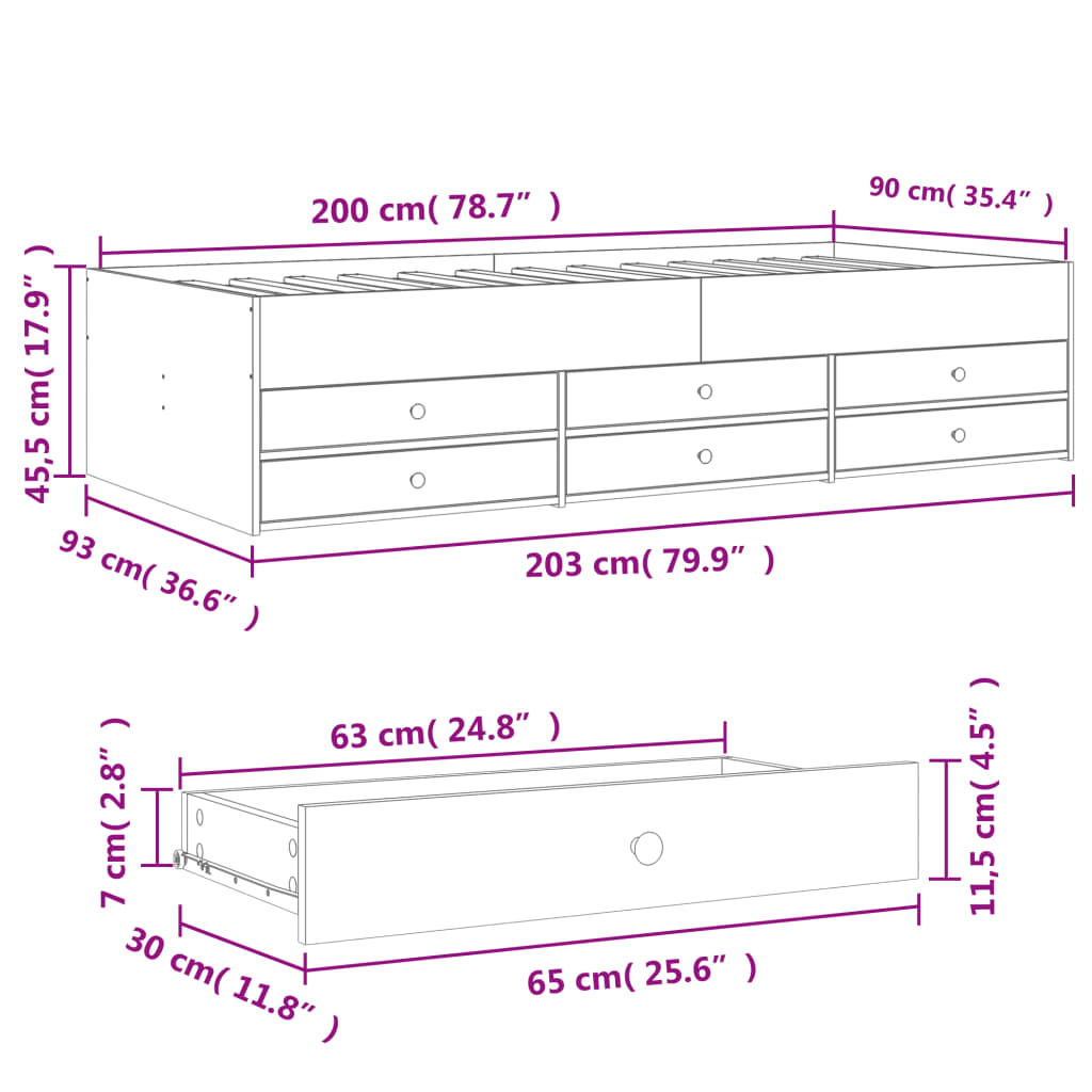 fekete kanapéágy fiókkal matrac nélkül 90x200 cm