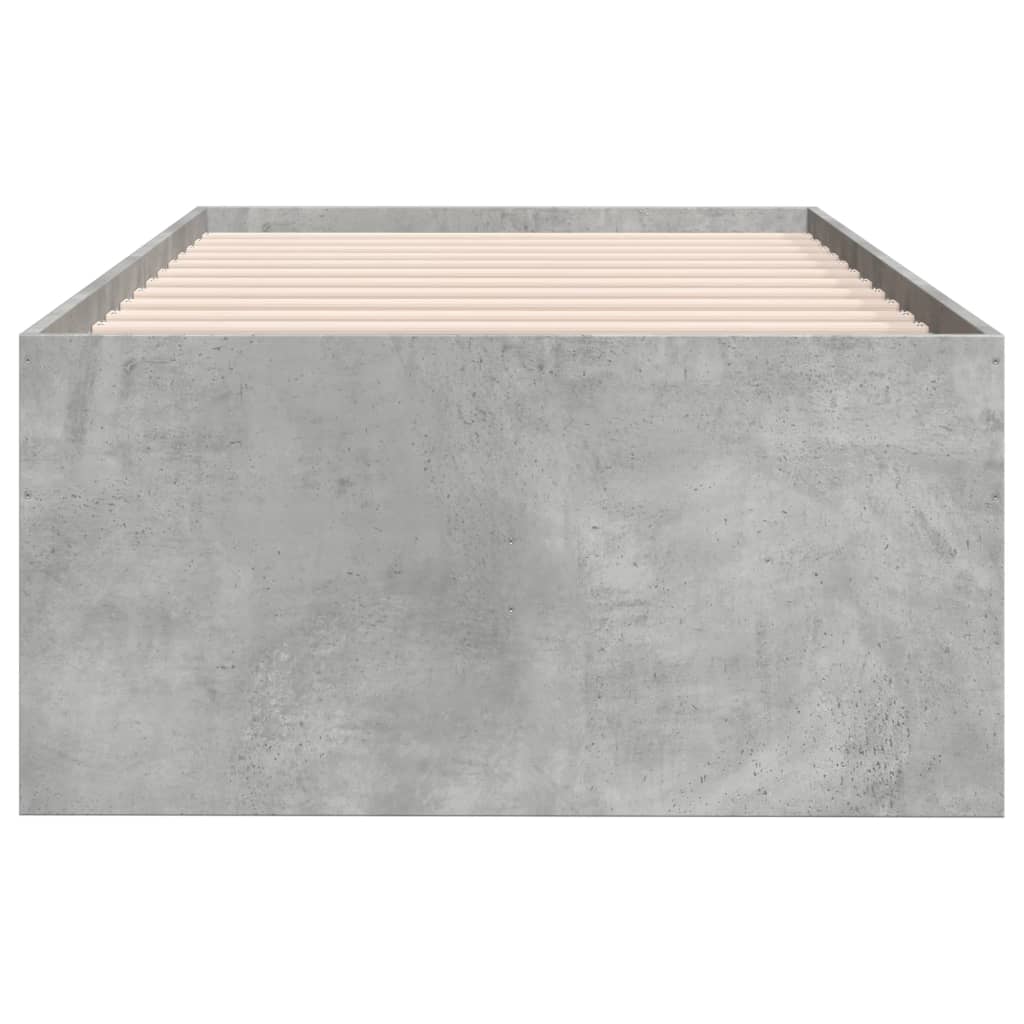 betonszürke kanapéágy fiókkal matrac nélkül 90x190 cm