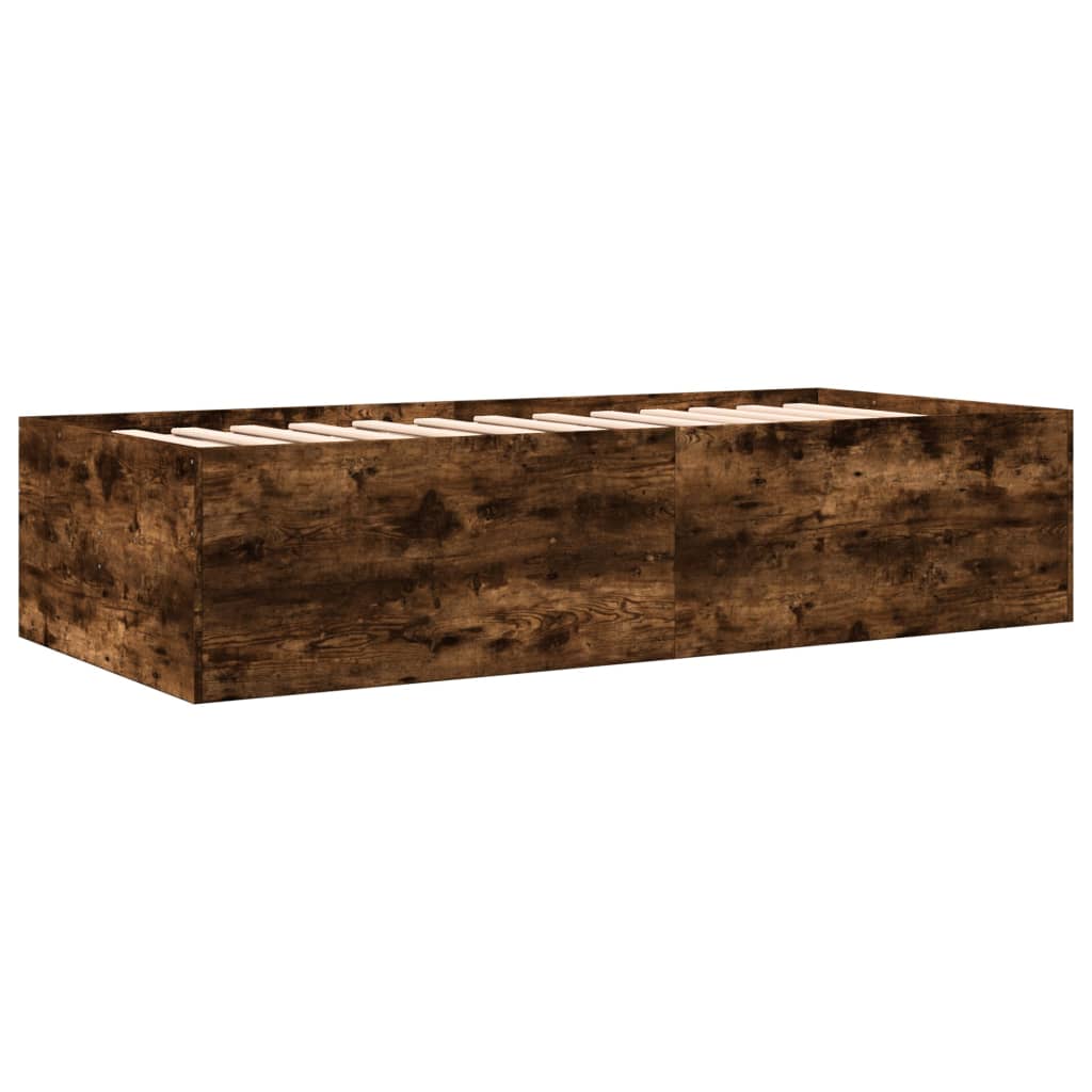 füstös tölgy kanapéágy fiókkal matrac nélkül 90x190 cm