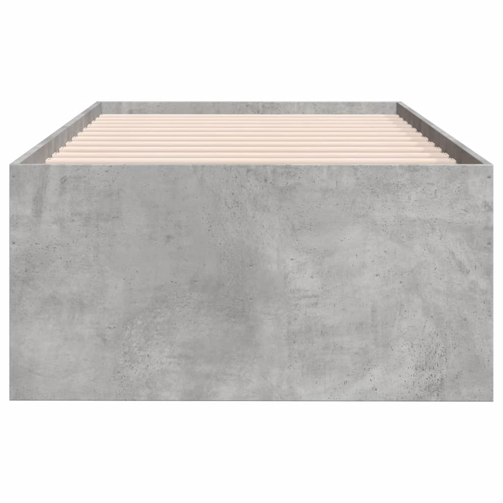 betonszürke kanapéágy fiókkal matrac nélkül 75x190 cm
