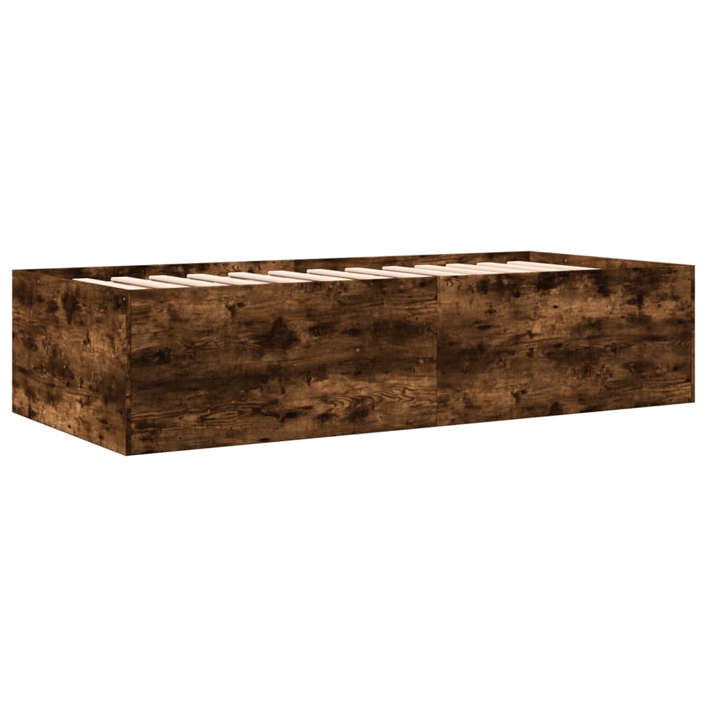 füstös tölgy kanapéágy fiókkal matrac nélkül 75x190 cm