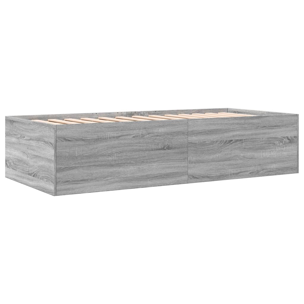 szürke sonoma kanapéágy fiókkal matrac nélkül 75x190 cm