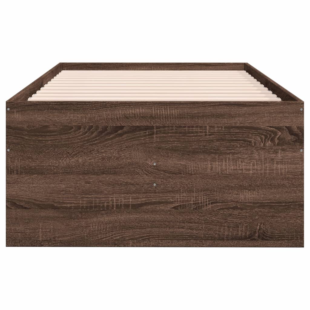 barna tölgy kanapéágy fiókkal matrac nélkül 75x190 cm