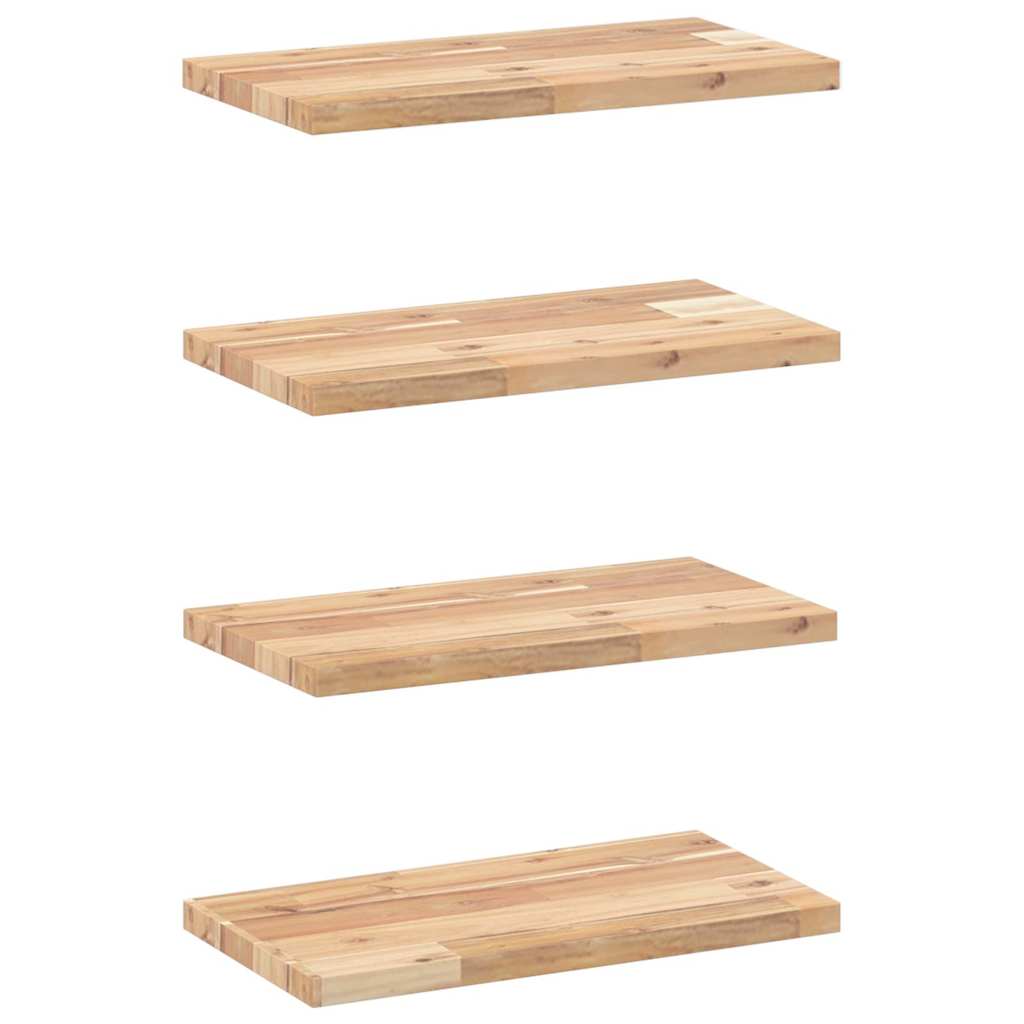4 db kezeletlen tömör akácfa függőpolc 40 x 20 x 2 cm