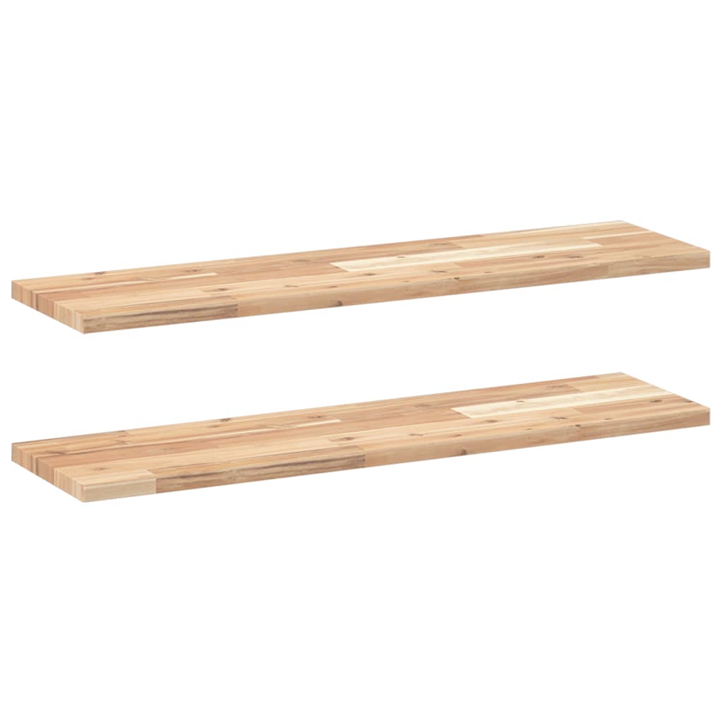 2 db kezeletlen tömör akácfa függőpolc 80 x 20 x 2 cm
