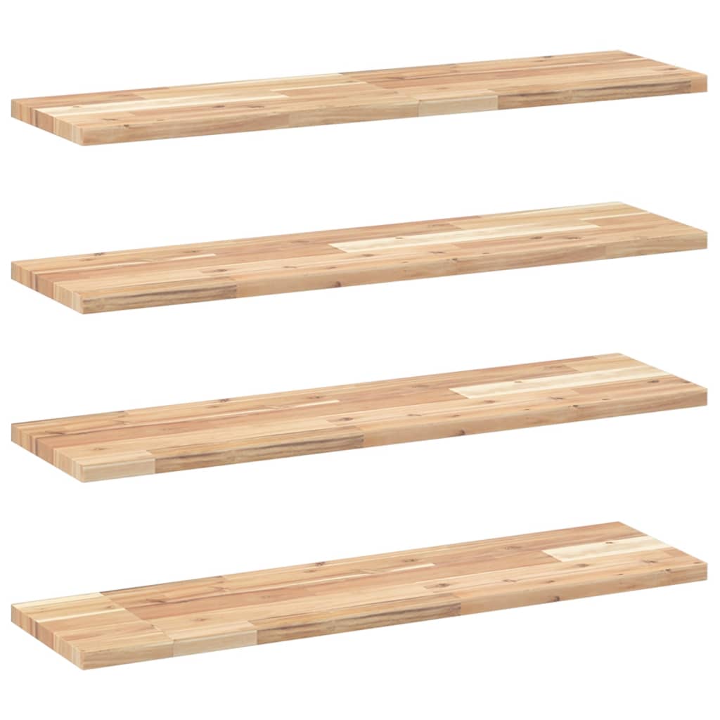 4 db kezeletlen tömör akácfa függőpolc 80 x 20 x 2 cm