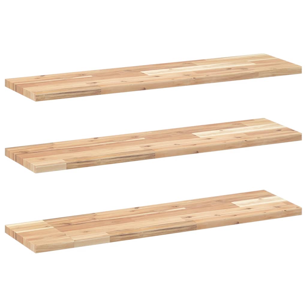 3 db kezeletlen tömör akácfa függőpolc 100 x 20 x 2 cm