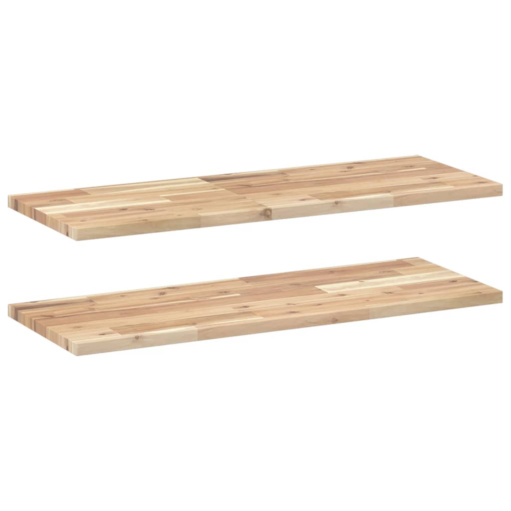 2 db kezeletlen tömör akácfa függőpolc 100 x 30 x 2 cm