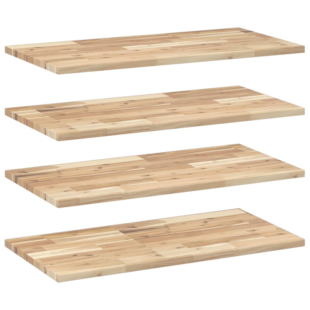 4 db kezeletlen tömör akácfa függőpolc 100 x 40 x 2 cm