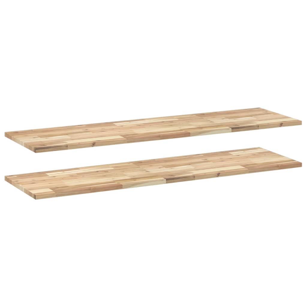 2 db kezeletlen tömör akácfa függőpolc 120 x 40 x 2 cm