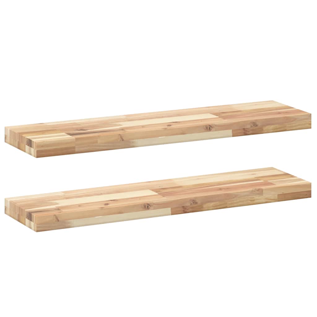2 db kezeletlen tömör akácfa függőpolc 100 x 20 x 4 cm