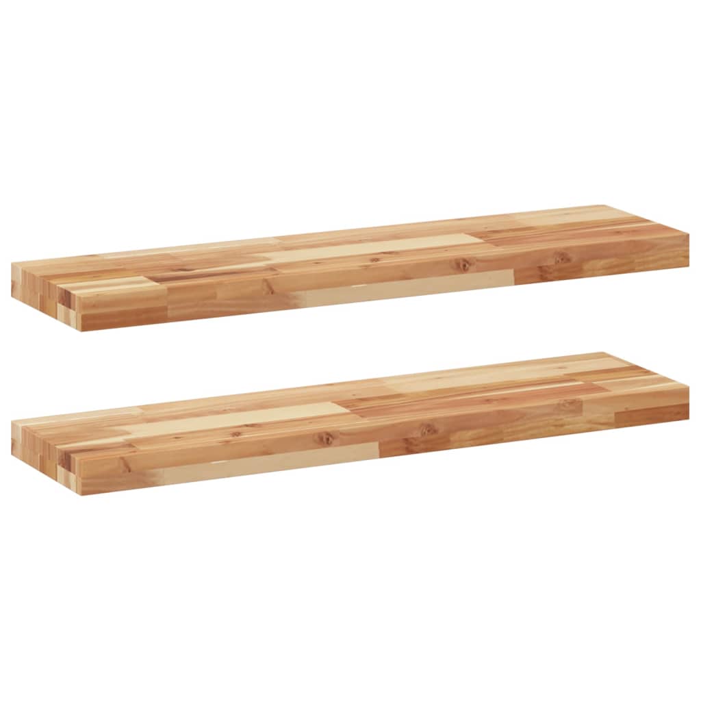 2 db olajbevonatú tömör akácfa függőpolc 100 x 20 x 4 cm